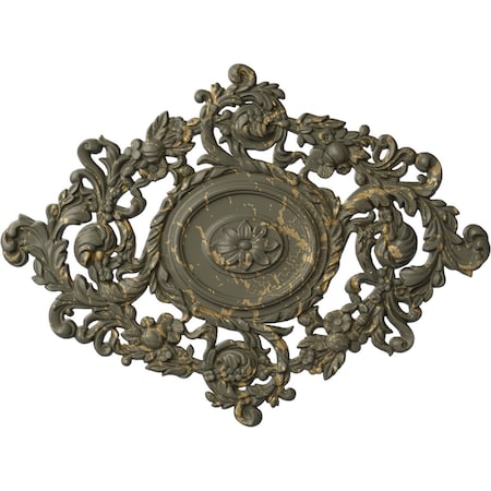 Ekena Millwork Katheryn Ceiling Medallion, Hand-Painted Witch Hazel Crackle, 22 1/2"W x 30 3/8"H x 1 1/2"P CM30KTWHC